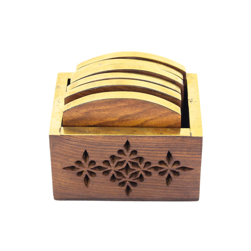 Natriel Wooden Tea Coasters Set